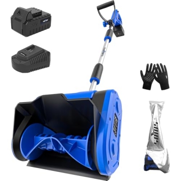 SOYUS Cordless Snow Shovel with Adjustable Handle, 20V Battery, and Charger