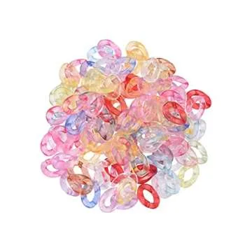 LiQunSweet 300 Pcs Random Color Acrylic Plastic Curb Twist Chains Quick Linking Ring Connectors for Earring Necklace Jewelry Eyeglass Chain DIY Craft Making - 23x16.5mm