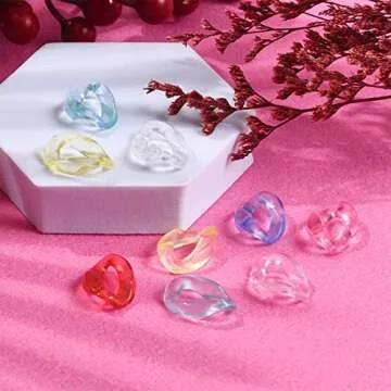 LiQunSweet 300 Pcs Random Color Acrylic Plastic Curb Twist Chains Quick Linking Ring Connectors for Earring Necklace Jewelry Eyeglass Chain DIY Craft Making - 23x16.5mm