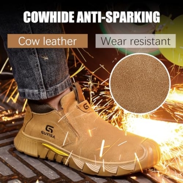 GLANOUDUN Men’s Steel Toe Boots - Lightweight and Durable