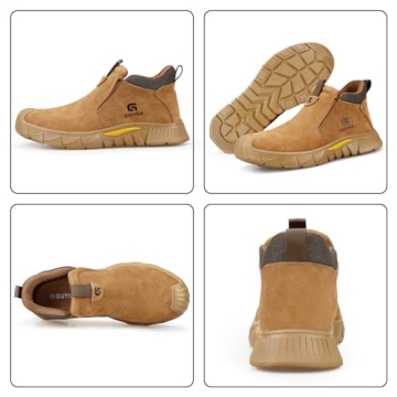 GLANOUDUN Men’s Steel Toe Boots - Lightweight and Durable