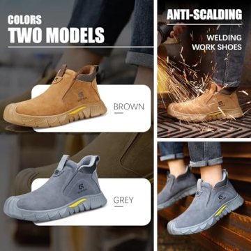 GLANOUDUN Men’s Steel Toe Boots - Lightweight and Durable