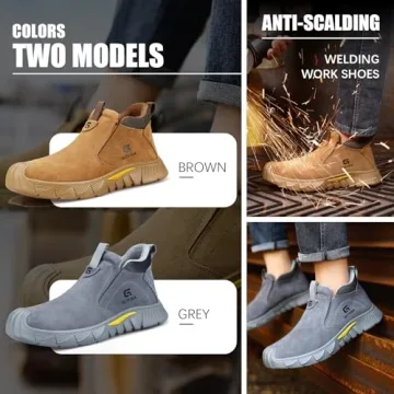 GLANOUDUN Men’s Steel Toe Boots - Lightweight and Durable