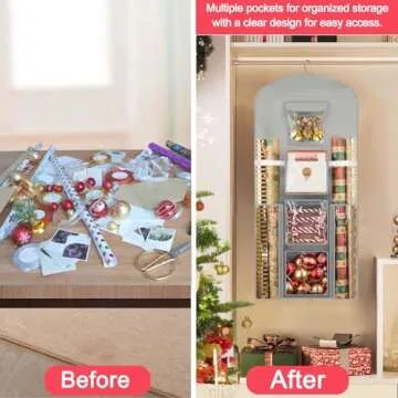 Hanging Gift Wrapping Organizer - 40" Durable Storage