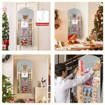 Hanging Gift Wrapping Organizer - 40" Durable Storage