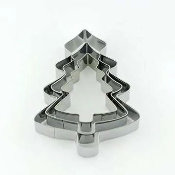 Christmas Tree Cookie Cutters - 3 Sizes Stainless Steel