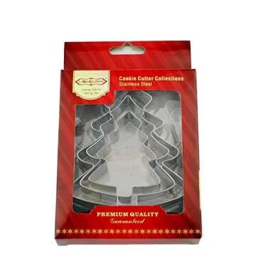 Christmas Tree Cookie Cutters - 3 Sizes Stainless Steel