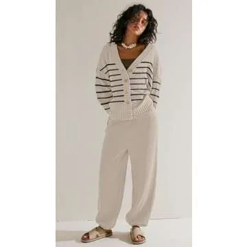 SAUKOLE 2 Piece Outfits for Women Loose Knit Cardigan and Baggy Pants Lounge Sweater Sets Fashion Sweatsuit Matching Set