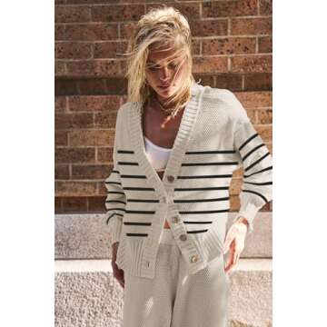 SAUKOLE 2 Piece Outfits for Women Loose Knit Cardigan and Baggy Pants Lounge Sweater Sets Fashion Sweatsuit Matching Set