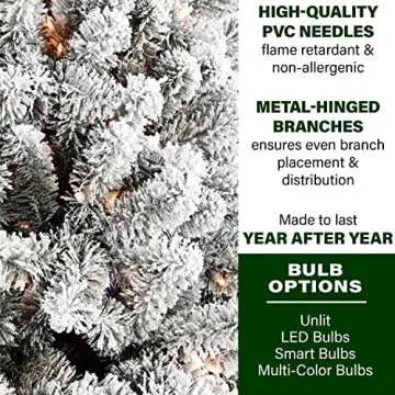 Fraser Hill Farm 12-Ft. Flocked Christmas Tree with Lights