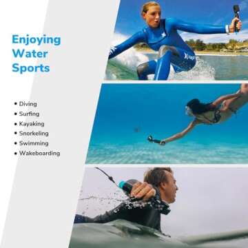 Sametop Floating Handle Grip Floaty Stick Waterproof Handler Accessory Compatible with GoPro Hero 13, 12, 11, 10, 9, 8, 7, 6, 5, 4, Session, 3+, 3, Hero(2018), Max, DJI Osmo Action Cameras (Blue)