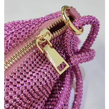 Rhinestone Hobo Bag for Women Rhinestone Purses Sparkly Evening Handbag Shiny Diamond Purse for Wedding Parties 2024