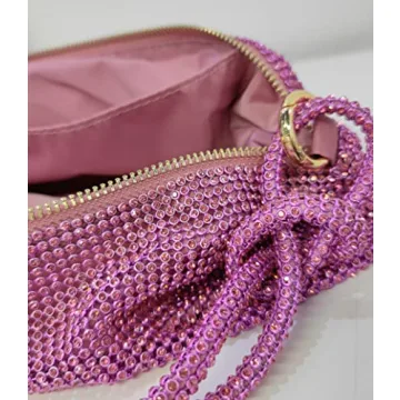 Rhinestone Hobo Bag for Women Rhinestone Purses Sparkly Evening Handbag Shiny Diamond Purse for Wedding Parties 2024