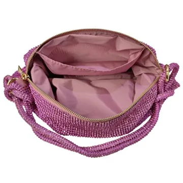 Rhinestone Hobo Bag for Women Rhinestone Purses Sparkly Evening Handbag Shiny Diamond Purse for Wedding Parties 2024