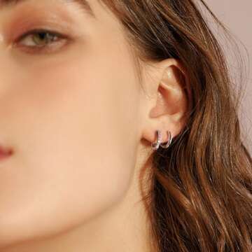 Elegant 3 Pairs Huggie Hoop Earrings Set for Women