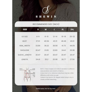 SHEWIN Women’s Lightweight V Neck Crochet Sweater