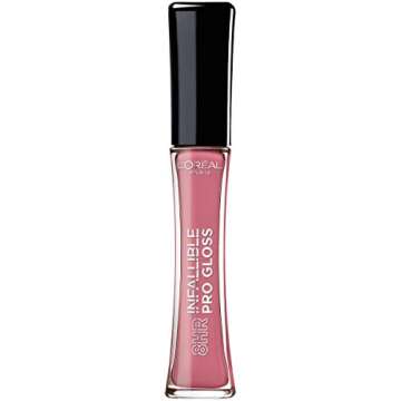 L’Oreal Paris Makeup Infallible 8 Hour Hydrating Lip Gloss, Nightfall Rose, 0.21 Fl Oz
