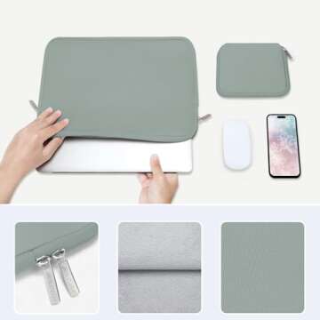 MOSISO Laptop Case 16 inch, 15-15.6 inch Laptop Sleeve Bag Compatible with MacBook Pro 16 inch, HP, Acer, Dell, Lenovo, ASUS Notebook, Neoprene Computer Sleeve Bag with Small Case, Antique Green