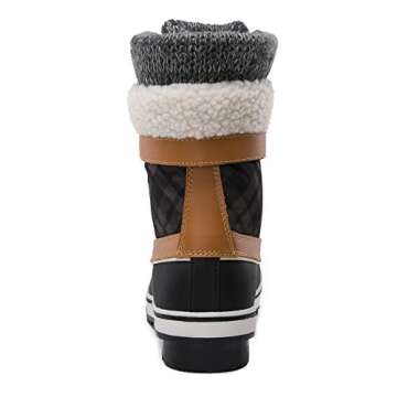 GLOBALWIN Women's Winter Snow Boots (7.5 D(M) US Women's, Black/Camel)