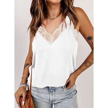 Happy Sailed Women's Lace Cami Tank Tops - Summer Essential