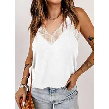 Happy Sailed Women's Lace Cami Tank Tops - Summer Essential