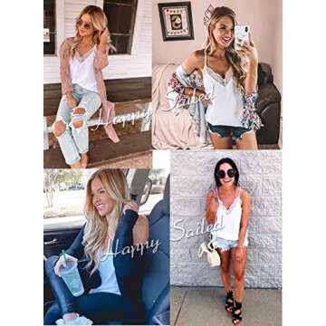 Happy Sailed Women's Lace Cami Tank Tops - Summer Essential