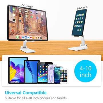 szwilnis Cell Phone Stand, Folding Desktop Phone Stand, Angle Height Adjustable Mobile Phone Holder ...