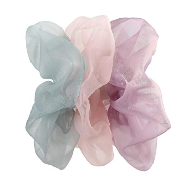 Oversized Organza Hair Scrunchies Set - 6PCS for Women