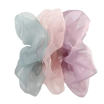 Oversized Organza Hair Scrunchies Set - 6PCS for Women