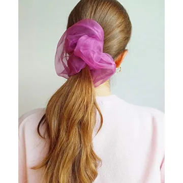 Oversized Organza Hair Scrunchies Set - 6PCS for Women