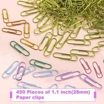 Paper Clips Assorted Colors for Home Office School Supplies Document Organizing Paperwork - 1.1 inch...