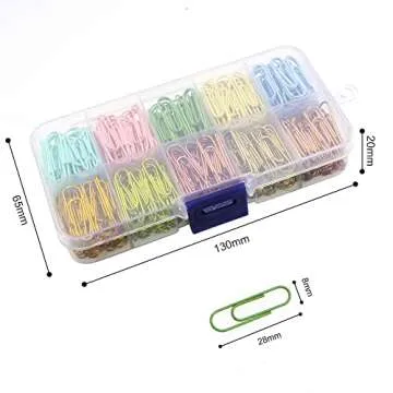 Paper Clips Assorted Colors for Home Office School Supplies Document Organizing Paperwork - 1.1 inch(28mm) - 450pcs