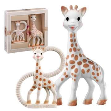 Sophie la girafe | Gift Set Includes Gift Bag, Card, Sophie la girafe & Teething Ring | Made from Natural Rubber | Designed for Teething Babies