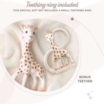 Sophie la girafe | Gift Set Includes Gift Bag, Card, Sophie la girafe & Teething Ring | Made from Natural Rubber | Designed for Teething Babies
