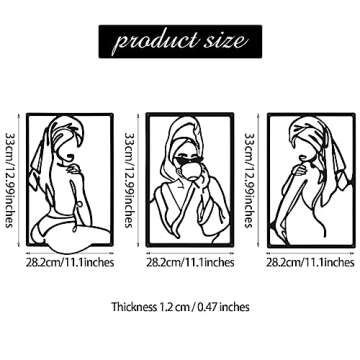 CHENGU 3-Piece Abstract Metal Wall Art for Home Decor