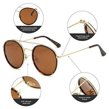 DUSHINE Polarized Round Sunglasses for Style & Comfort