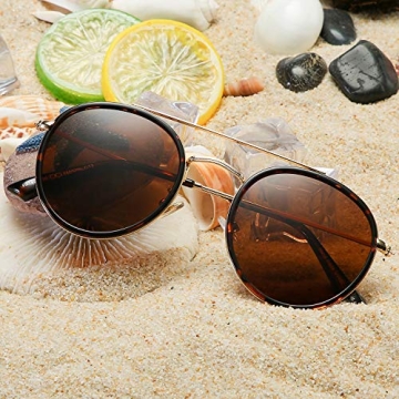 DUSHINE Polarized Round Sunglasses for Style & Comfort
