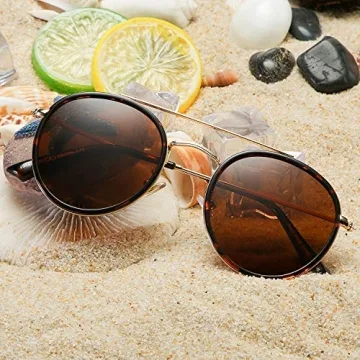 DUSHINE Polarized Round Sunglasses for Style & Comfort