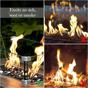 GASPRO 20 lbs Black Fire Glass for Fire Pit, 1/2-Inch Reflective Glass Rocks for Propane or Gas Fireplace, Add Ambience to Gatherings and Parties for Outdoors and Indoors