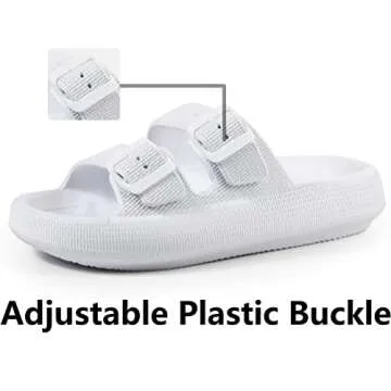 Weweya Slides Sandals for Women and Men Unisex Summer Slip On Wide Width Eva Rubber Flat Foam Cozy S...