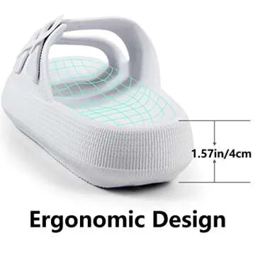 Weweya Slides Sandals for Women and Men Unisex Summer Slip On Wide Width Eva Rubber Flat Foam Cozy Slides Thick Sole Comfort Walking Sandals White Men Size 8.5 9 9.5 Women Size 9.5 10 10.5