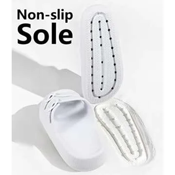 Weweya Slides Sandals for Women and Men Unisex Summer Slip On Wide Width Eva Rubber Flat Foam Cozy Slides Thick Sole Comfort Walking Sandals White Men Size 8.5 9 9.5 Women Size 9.5 10 10.5