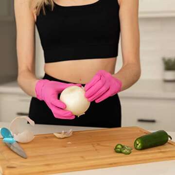 FRAMAR Pink Nitrile Disposable Gloves - Perfect for All Occasions