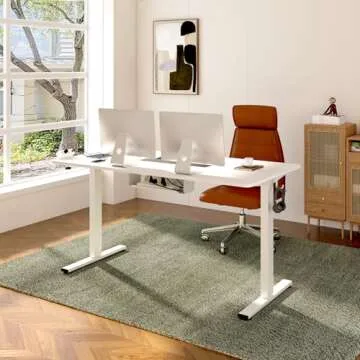 FLEXISPOT Standing Desk Frame - Electric Height Adjustable with Power Strip and Cable Management