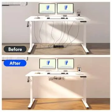 FLEXISPOT Electric Sit Stand Desk Frame with Power Strip