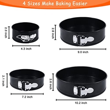 TIMDAM 4-Piece Nonstick Springform Pans Set for Baking