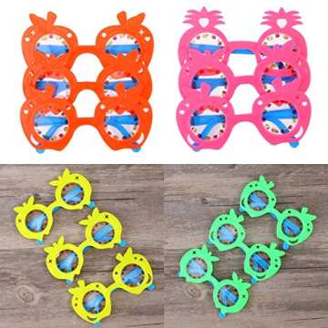 LUOEM Kids Pineapple Eyeglasses for Tropical Parties