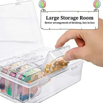 12 Pieces Small Clear Plastic Beads Storage Container and Organizer Transparent Boxes with Hinged Lid for Storage of Small Items, Jewelry, Diamonds, DIY Art Craft Accessory (2.12 x 2.12 x 0.79 inch)