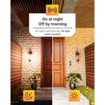 Sunco 4 Pack Dusk to Dawn Light Bulbs LED Edison 5000K Daylight, CRI90 7W Equivalent 60W, Vintage Style ST64 Extra Bright Automatic Bulb, 800 Lumens, E26 Base, Light Sensing Outdoor UL