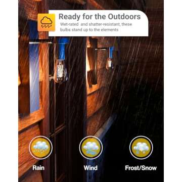 Sunco 4 Pack Dusk to Dawn Light Bulbs LED Edison 5000K Daylight, CRI90 7W Equivalent 60W, Vintage Style ST64 Extra Bright Automatic Bulb, 800 Lumens, E26 Base, Light Sensing Outdoor UL